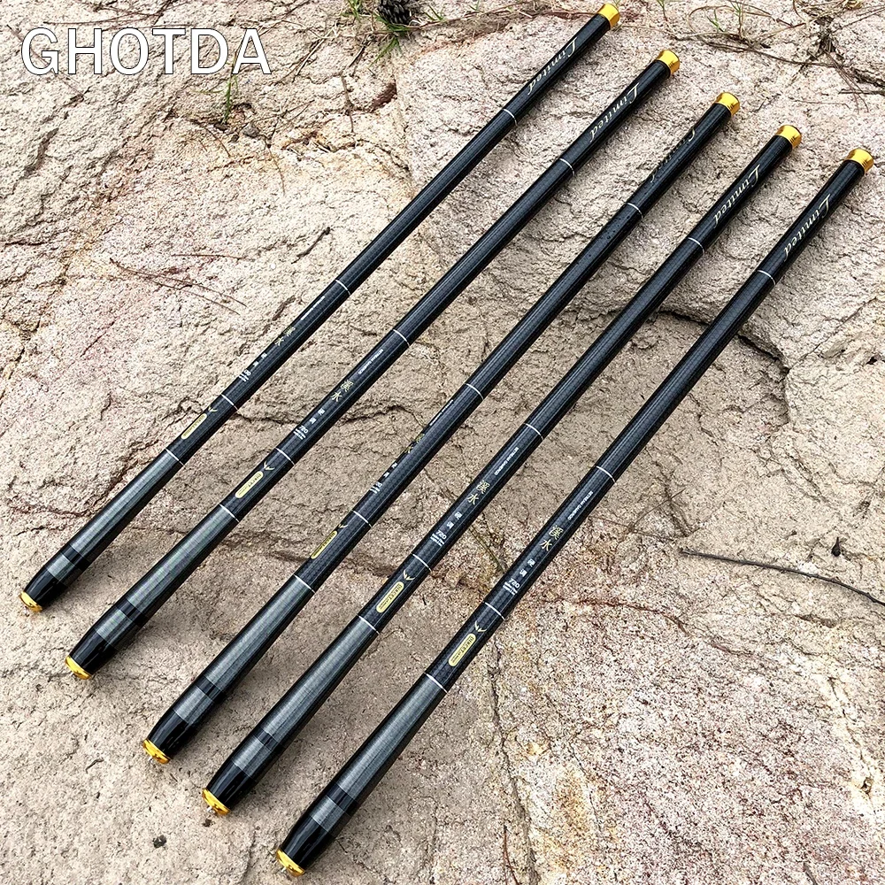 

GHOTDA 3.6M -7.2M Carbon Fiber Fishing Rod Telescopic Ultra-light Hard Pole for Stream Freshwater Fishing Pole