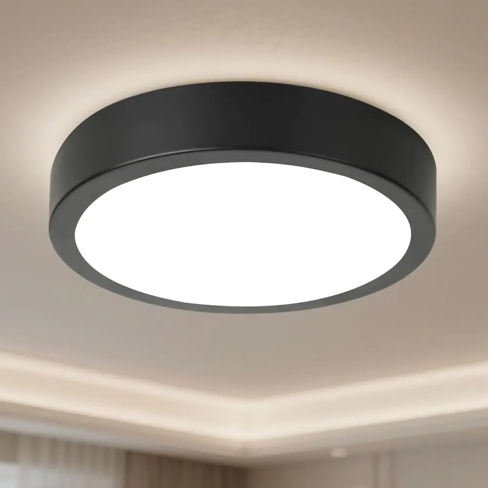 

11 LED Ceiling Light, Black Fixture with 5CCT 2700K-5000K, Dimmable LED Fixtures for Ceiling, Kitchen, Bathroom, Bedroom, Hallwa