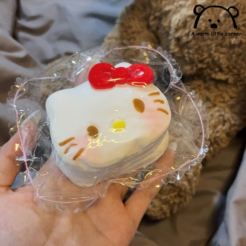 Jouets à presser crêpes Hellokitty mignons, Texture Super douce, rebond lentement, libération de pression, jouet de Relaxation des mains, soulage l'anxiété
