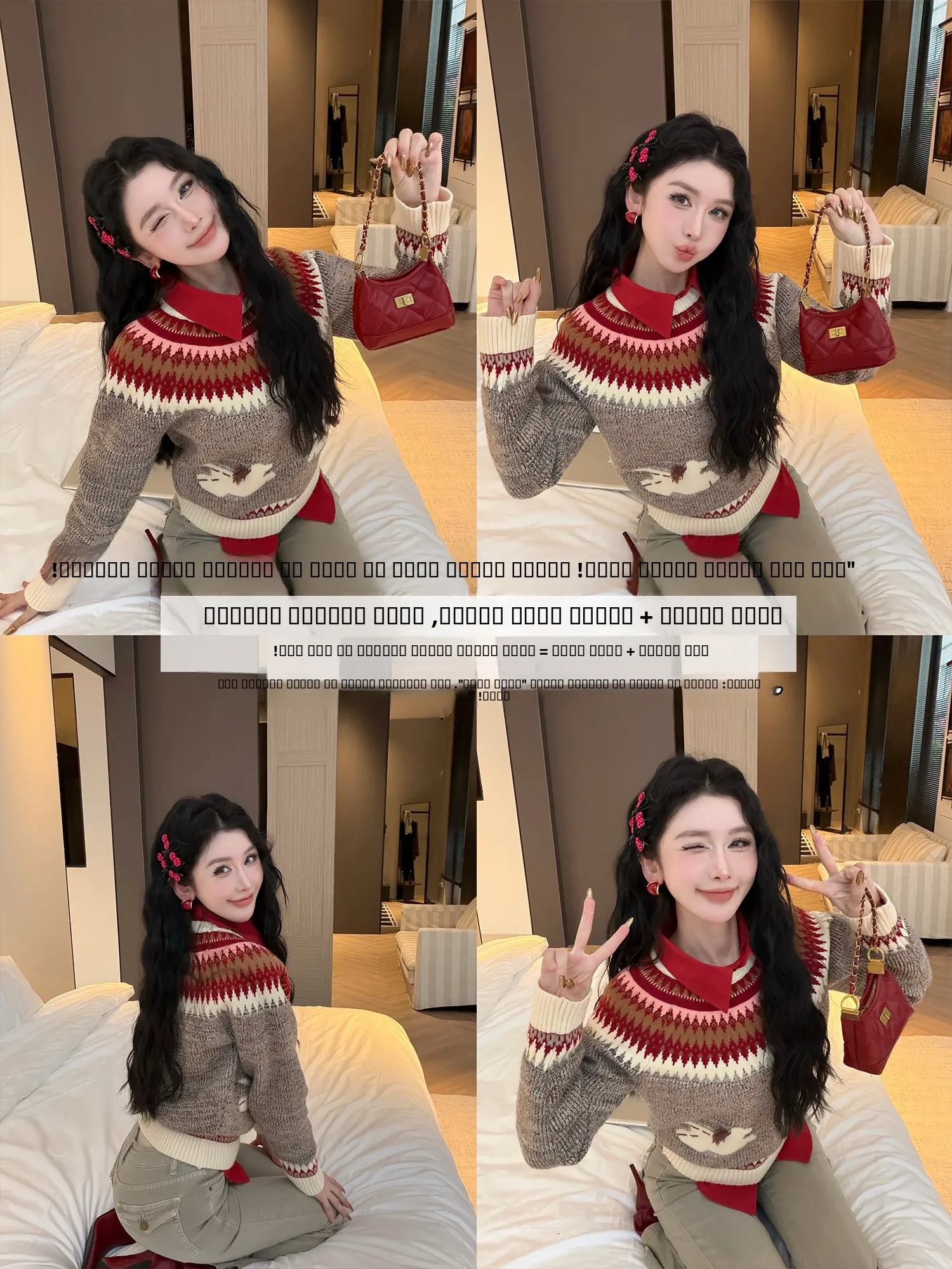 

Уникальный вязаный свитер в стиле Fair Isle LADIESFIRST, свободный крой, длинный рукав, зимняя мода, премиум-качество для женщин