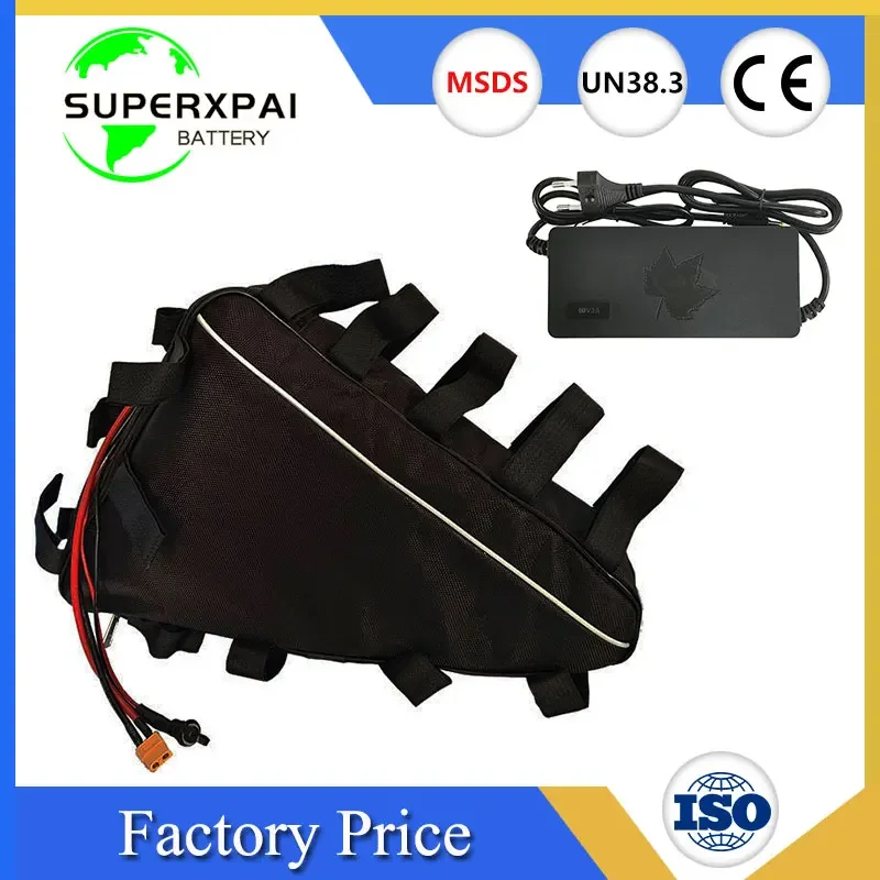 60V 72V 1000W 2000W 3000W Triangle Bag Battery Pack 60V 72V 20AH 30AH Lithium Battery For Electric bicycle