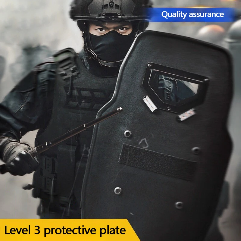 Level 3 tactical protection shield, universal anti-riot handheld protective gear against slashing, large-area protection