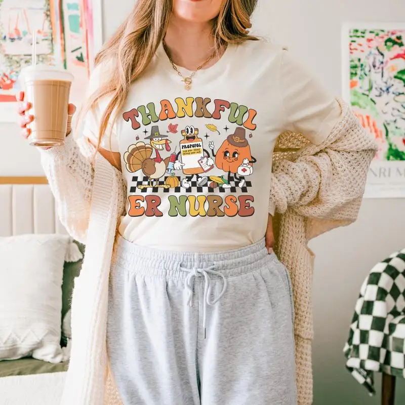 

Футболка Er Nurse на День Благодарения, группа медсестер S
