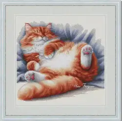 22-sleeping cat 2-43-40 DIY Needle Work Cross Stitch counted Cross Stitch Kit 28ct 14ct 32ct Metallic cotton aida