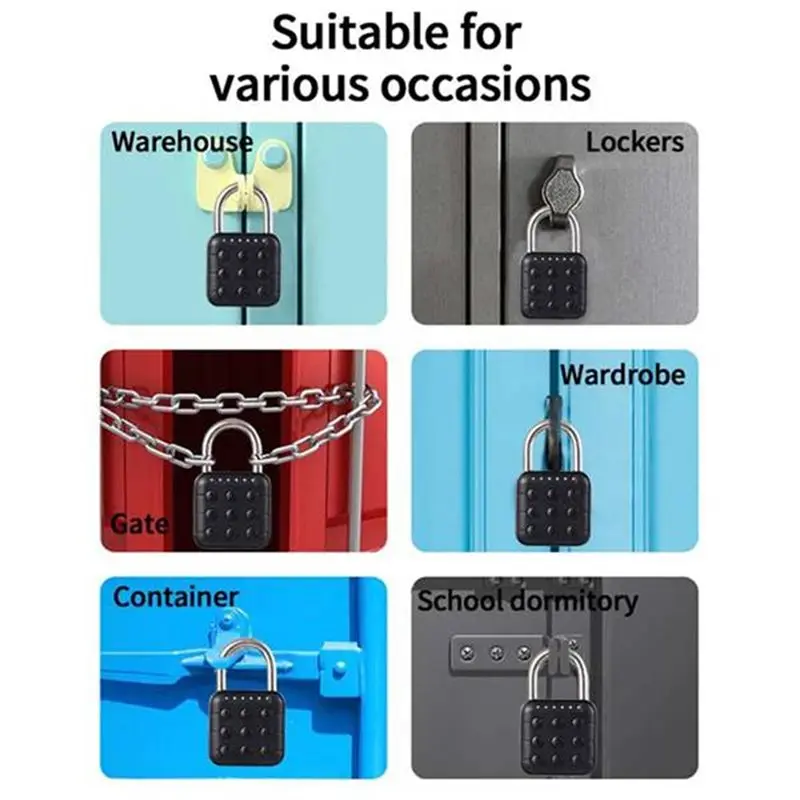 FULL-Tuya Padlock Password Electronic Lock Keyless Quick Unlock Anti Theft Padlock IP67 Waterproof Home Securit Lock
