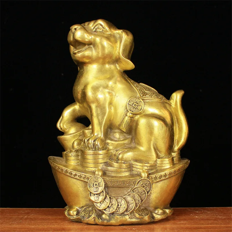 

Guyunzhai Brass Ingot Dog Copper Dog Decoration Money Dog Twelve Zodiac Dog Copper Dog Home Crafts Decorations