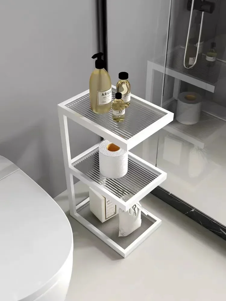 

Modern toilet, washstand, floor rack, cosmetics, locker, bathroom crevice, storage