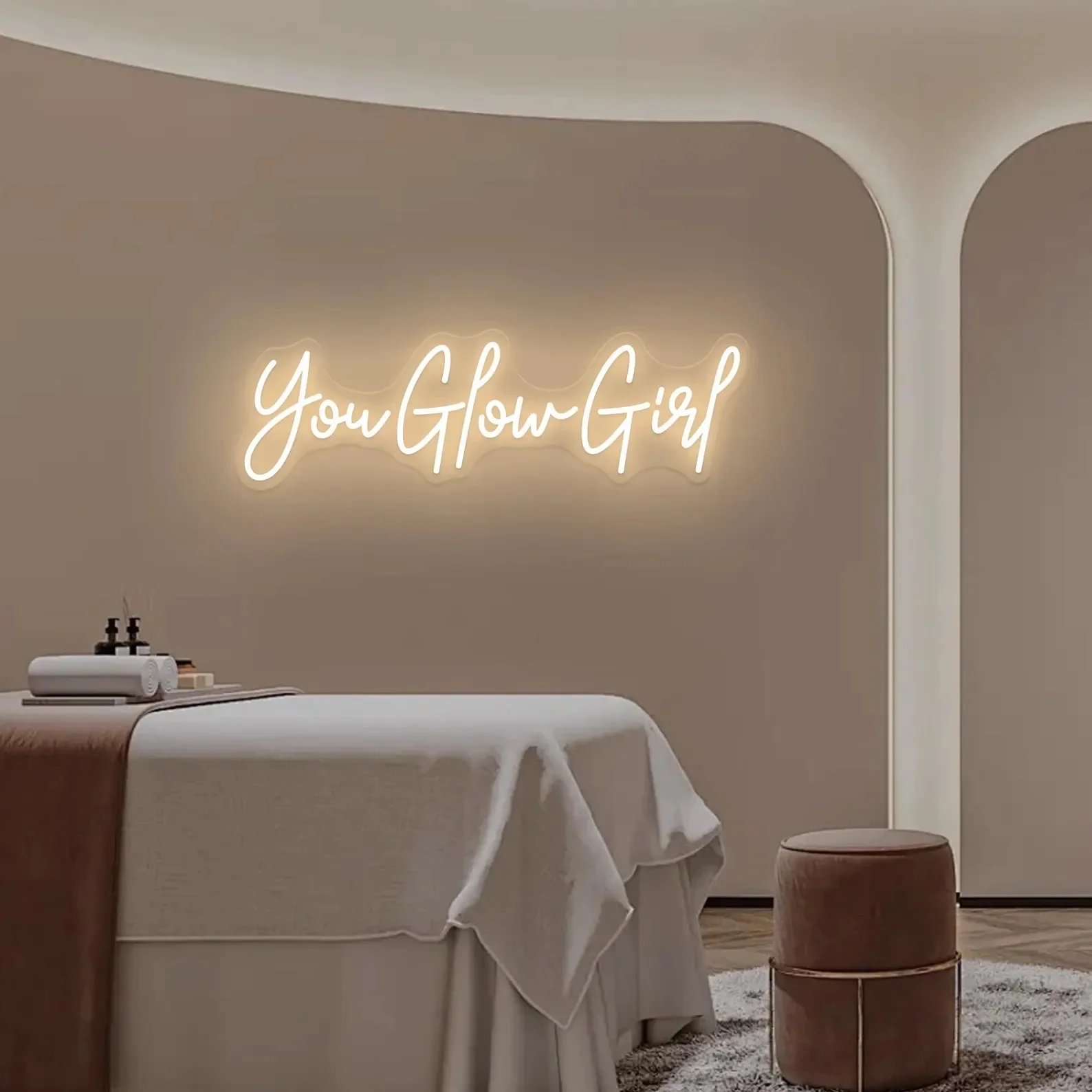 You Glow Girl Neon Sign, Custom Salon Beauty Room Neon Sign, Led Neon Light Signs for Girls Room, Personalized Gift for Her