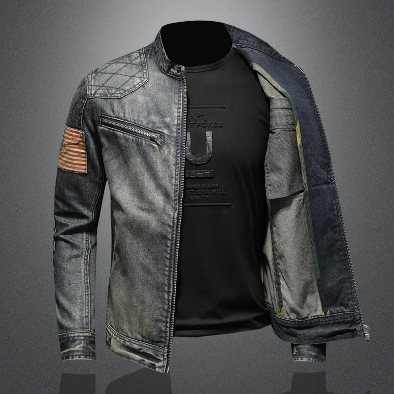 2021 Spring Autumn New Style Men's Zipper Denim Jacket