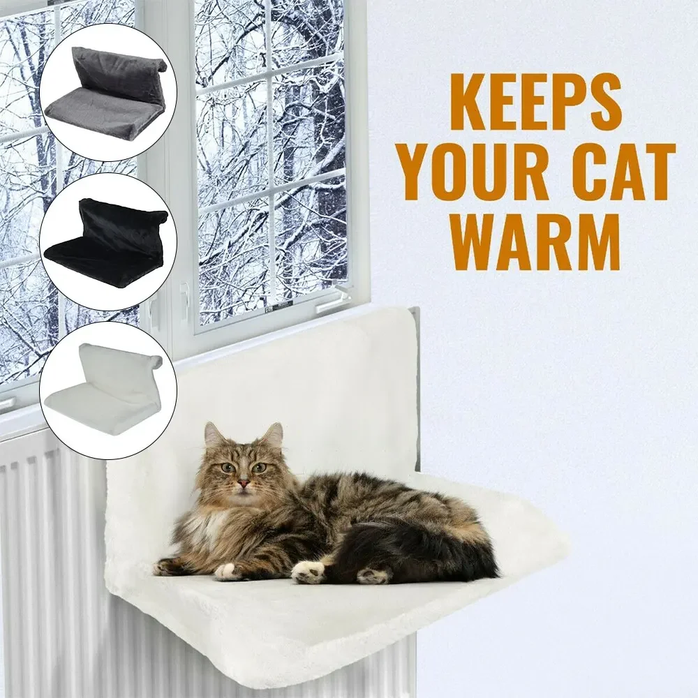 Cat Pet Animal Hanging Luxury Radiator Bed Warm Fleece Basket Cradle Hammock Metal Iron Frame