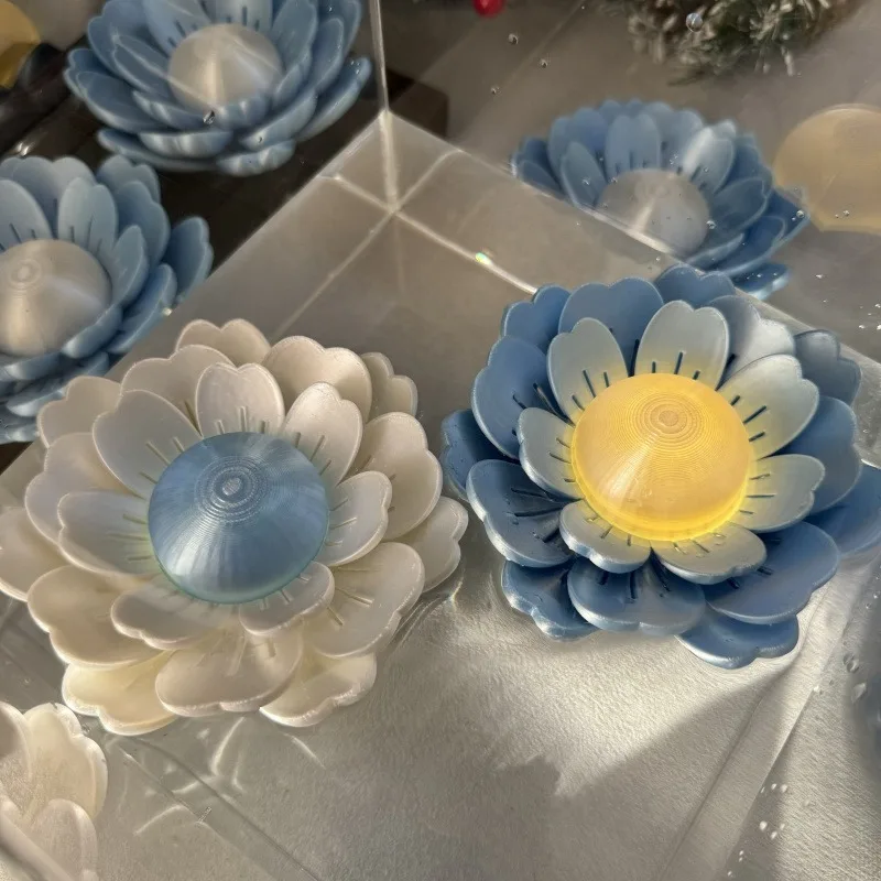 

3D Flowers Garden Decoration Garden Plug-in Decoration Flowers, Pool Pond Balcony Decoration Can Place LED Lights