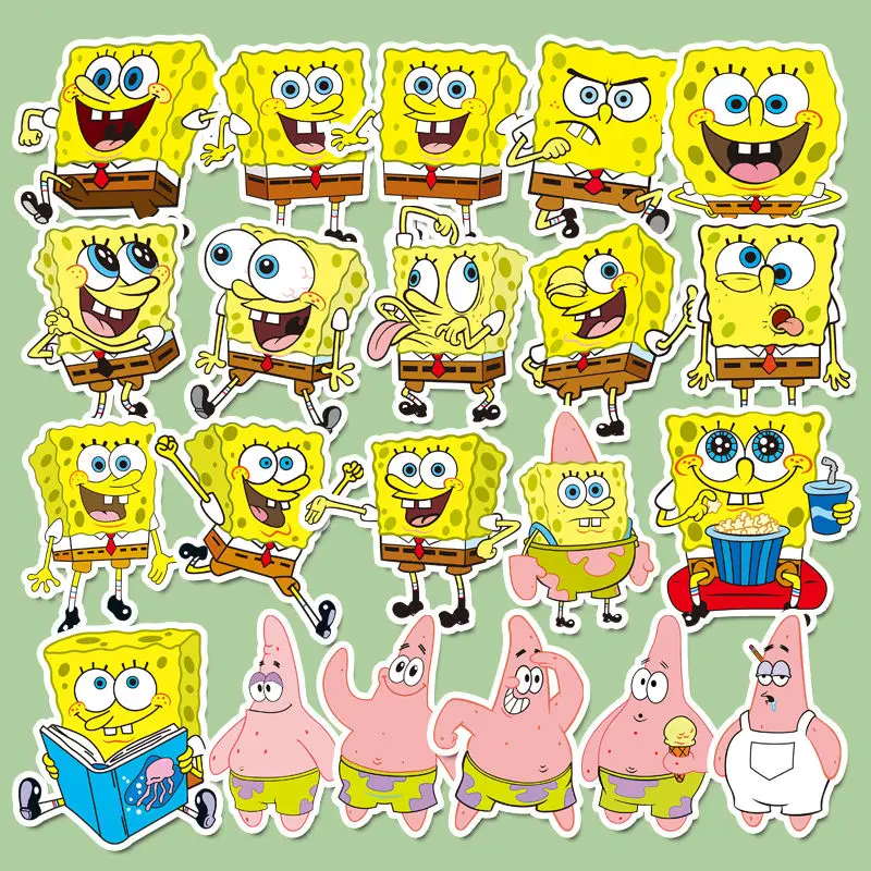 40PCS SpongeBob SquarePants Patrick Star Stickers Cute Cartoon Mobile Phone Case Notebook Cup Computer Stickers Wholesale