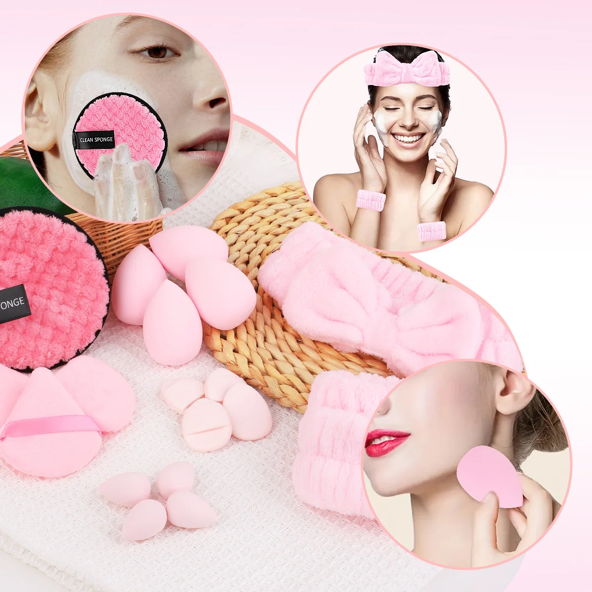 Ensemble de 20 bouffées, un outil idéal pour fond de teint liquide et un maquillage en poudre libre, comme cadeau de Noël.