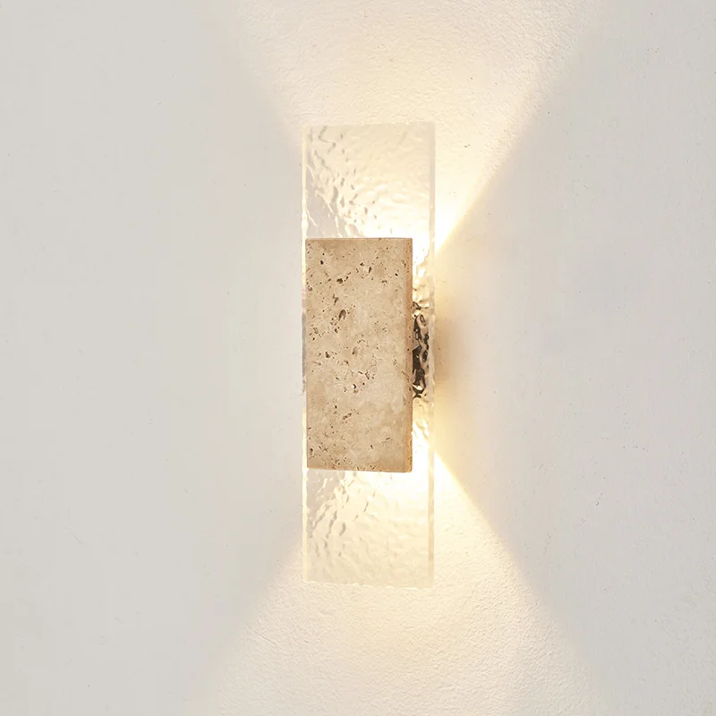 Wall Lamps Strip Natural stone Outdoor Waterproof glass Wall Lights 18W LED Wall Lamp Bedroom Exterior Lighting Fixtures
