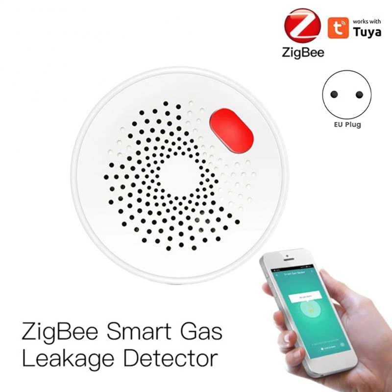 Smart Gas Leakage Detector Highly Sensitive Combustible Gas Alarm LPG Natural Gas Sensor EU PLUG