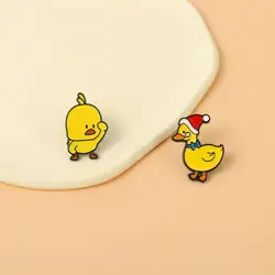 Animal Enamel Pins Custom Animal Duck Chick Brooches Lapel Pin Shirt Bag Badge Cartoon Cute Jewelry Gift for Kid Friend