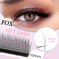 CoMango Fox 1D Y Shaped Eyelashes Extension Air Series Natural Soft Lashes Matte Black Fox Eye Lashes Makeup Tool