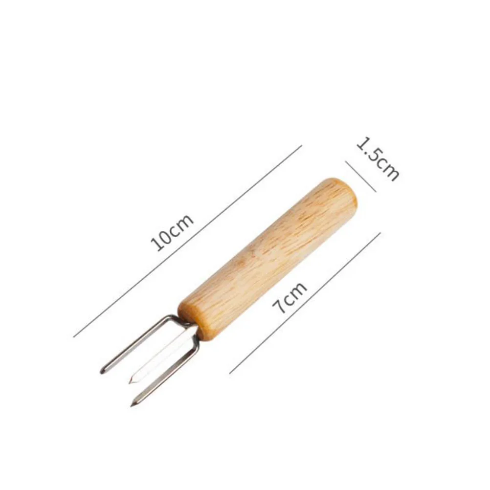 

5Pcs Bbq Corn Forks Stainless Steel with Wooden Handle Grilling Tool for Outdoor Barbecue Corn Holders Skewers Cooking
