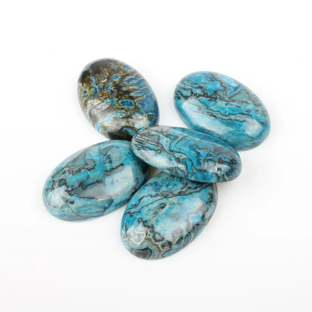 1pcs/Bag 18 Colors Natural Stone Cabochons 20x30x7mm Oval Pattern Pendant Star Jewelry Making DIY Necklace Bracelet  Accessory