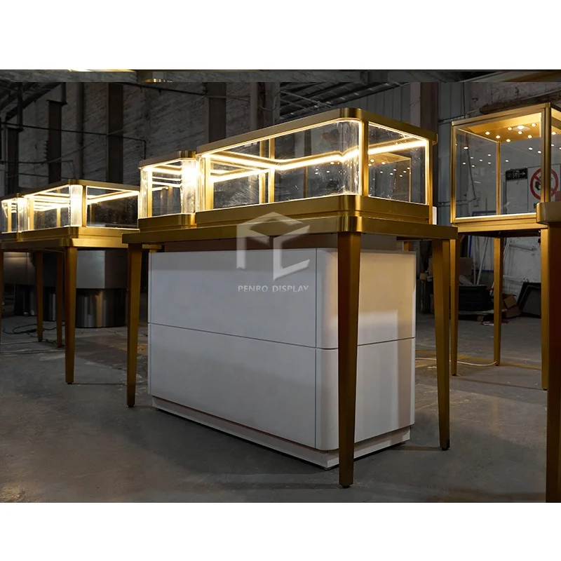 на заказ. Роскошный стеклянный дисплей из нержавеющей стали со светодиодной подсветкой, витрина для ювелирных изделий, витрина для шкафа, витрина