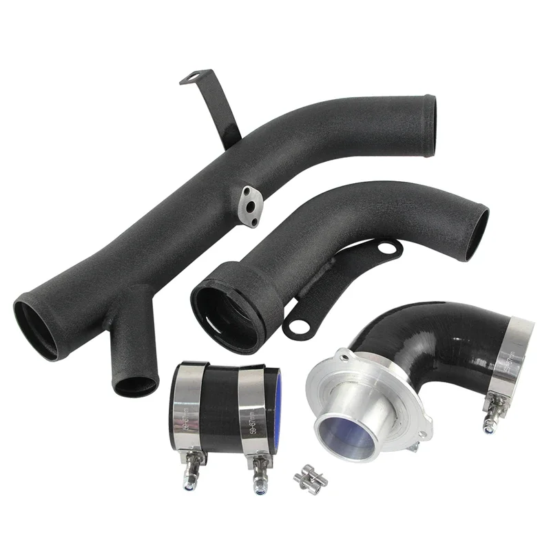 New Wrinkle black Aluminum Turbo Discharge Pipe Conversion Fit For VW R20 Golf Scirocco R Audi TTS 2.0TFSI Engine 2006-2008