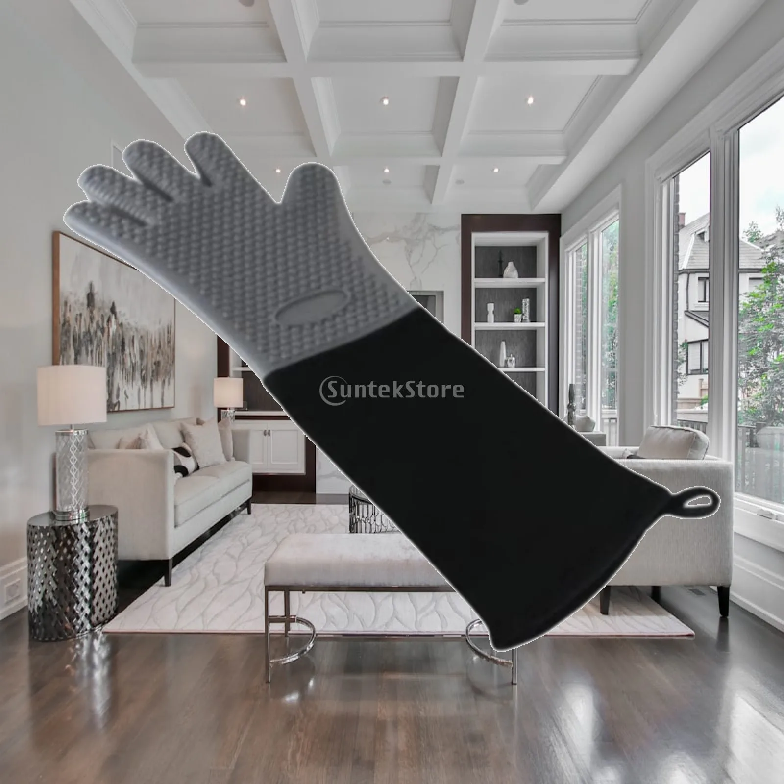 

Extra Long Oven Mitts Anti Slip Grip Lightweight Multipurpose Professional Heat Resistant Oven Gloves for BBQ Commercial