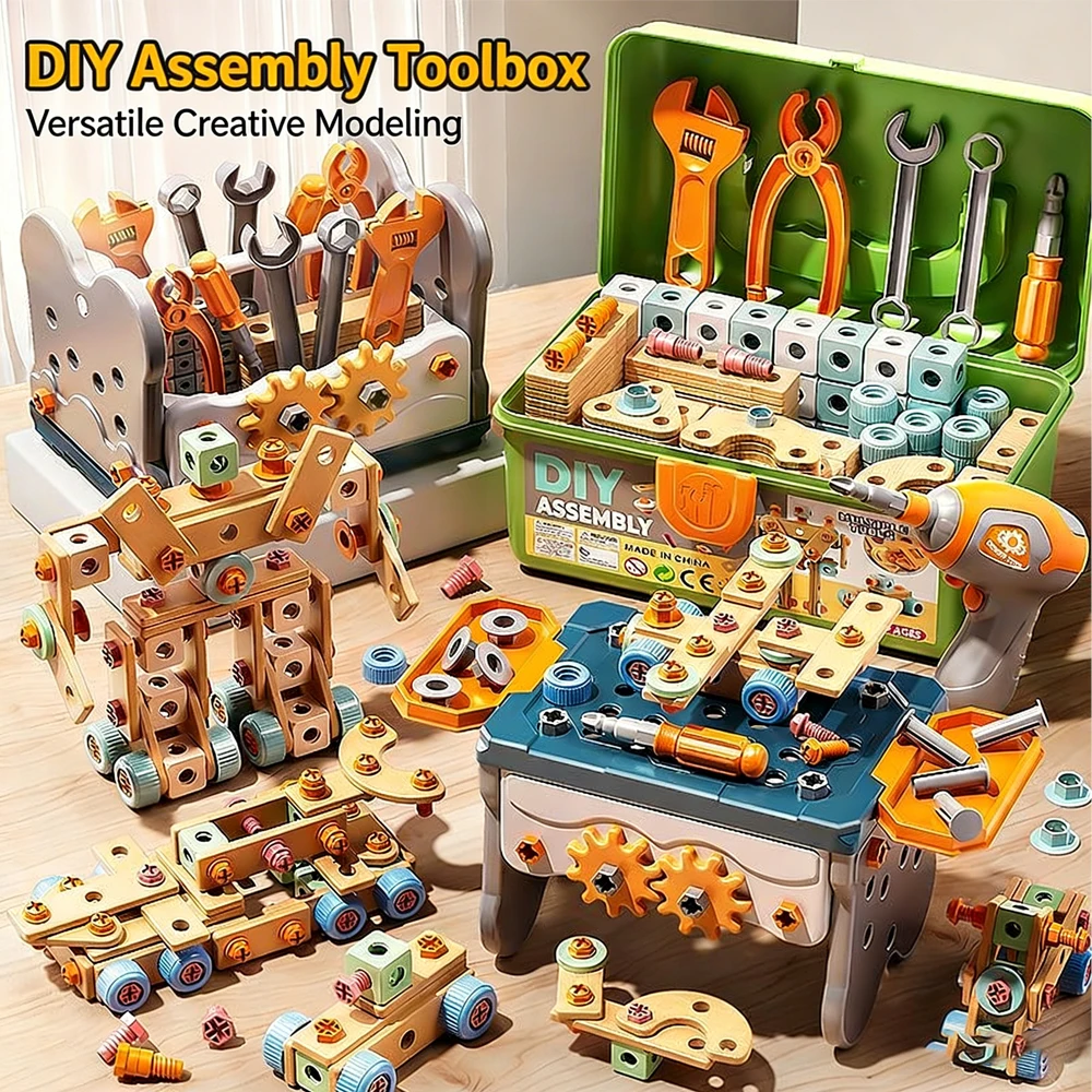 Kids Tool Set Toys DIY Nut Assembly Pretend Play Repair Construction Tool Kit for Toddlers Educational Toys Boys Girls Xmas Gift
