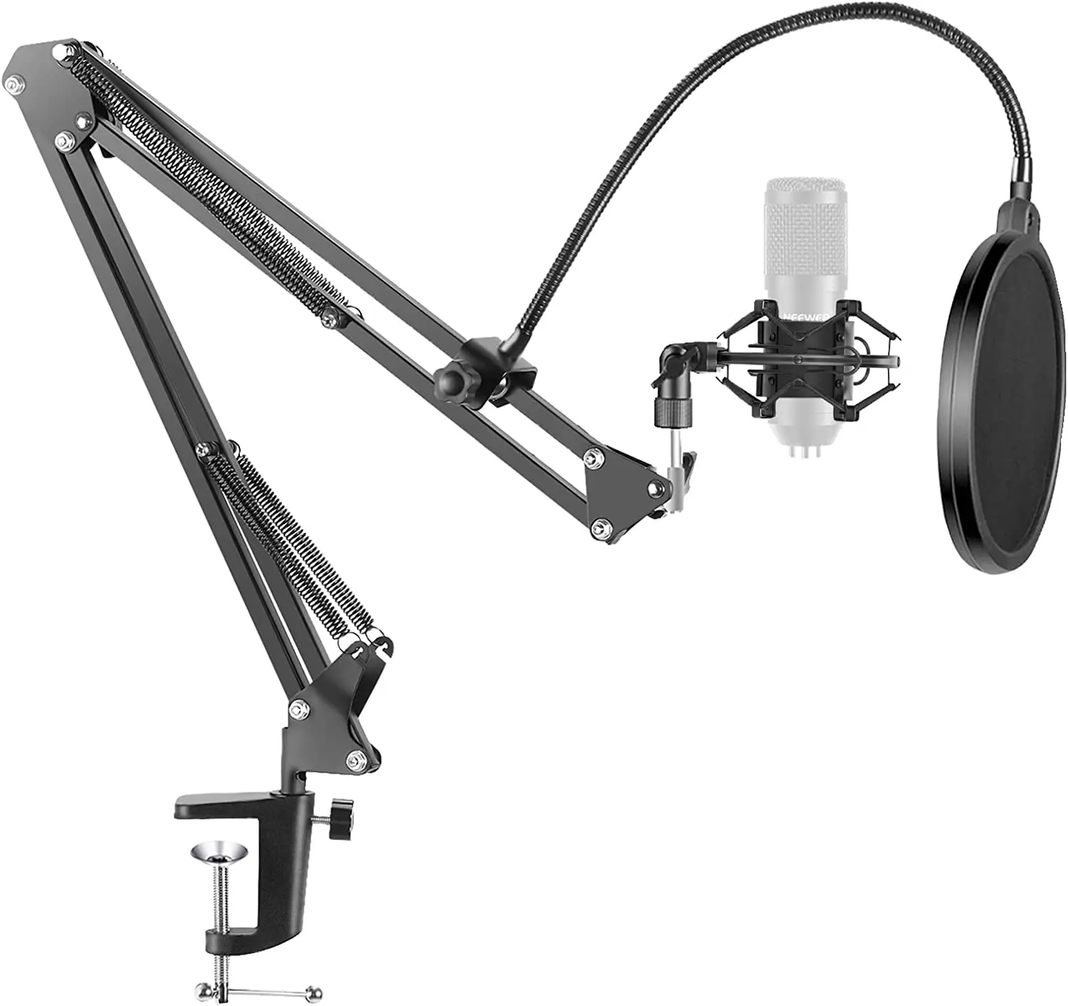 

Neewer NB-35 Microphone Suspension Boom Scissor Arm Stand with Microphone Clip Holder and Table Mounting Bracket Kit