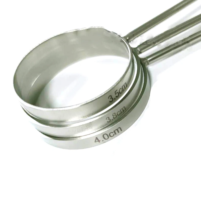 Aço inoxidável Areola Measuring Tool, 3.5 3.8 4.0cm