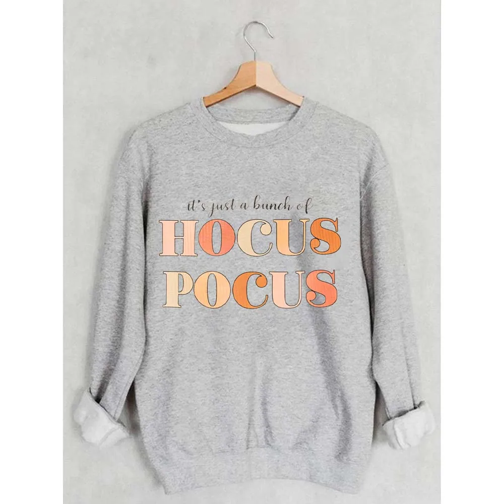 Rheaclots It\'s Just a Bunch of Hocus Pocus Print Women\'s Cotton Female Cute Long Sleeves Sweatshirt