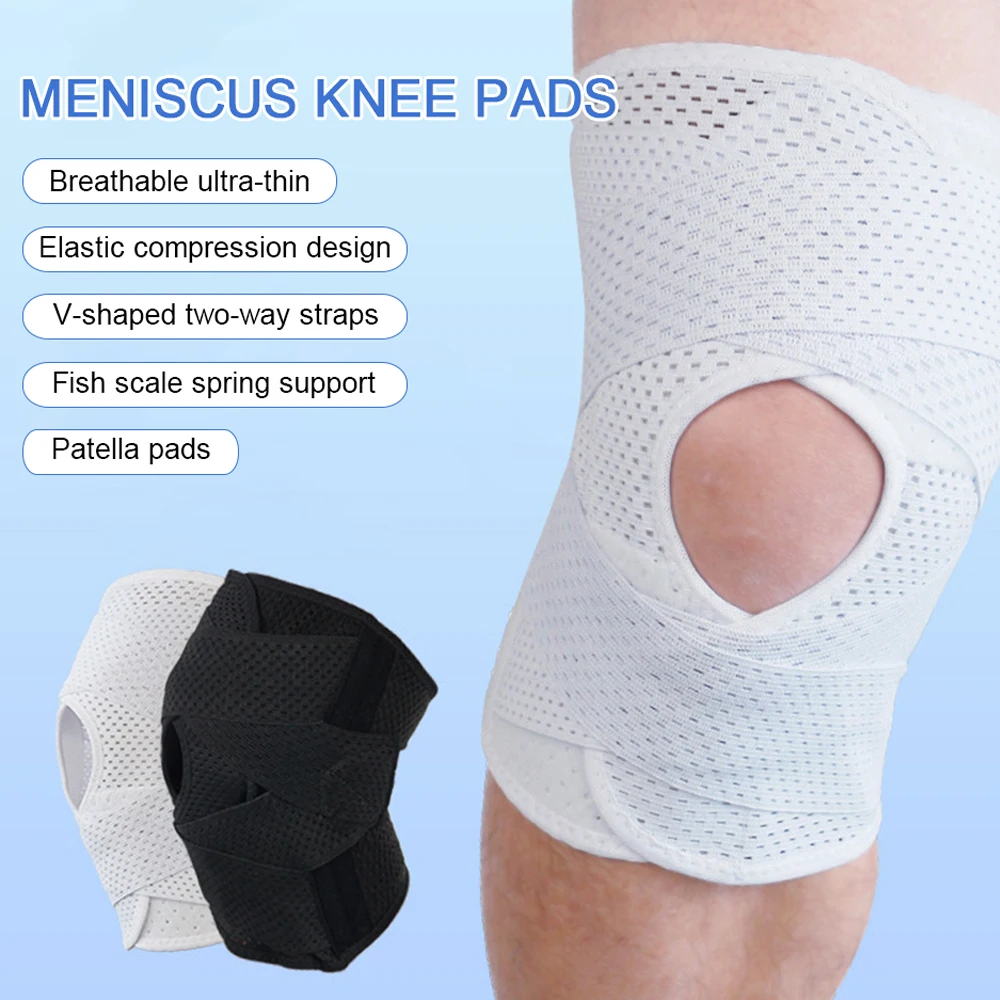 Sports Leg Protection Knee Pads with Built-In Spring Thin Knee Sleeve for Athletics Outdoor Body Protection