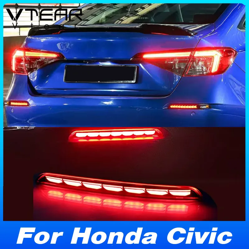 

Для Honda Civic FE 11-го поколения 2022 2023 2024: Светодиодный задний бампер-фонарь, противотуманная фара, указатель поворота, аксессуары для внешнего тюнинга