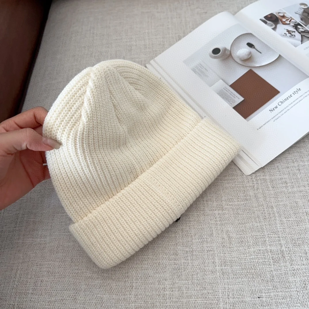 Brand Special Offer Ribbed Knit Hat Simple and Warm Winter Turn-Up Brimless Hat, Casual Everyday Outdoor Couple Knit Hat Gifts