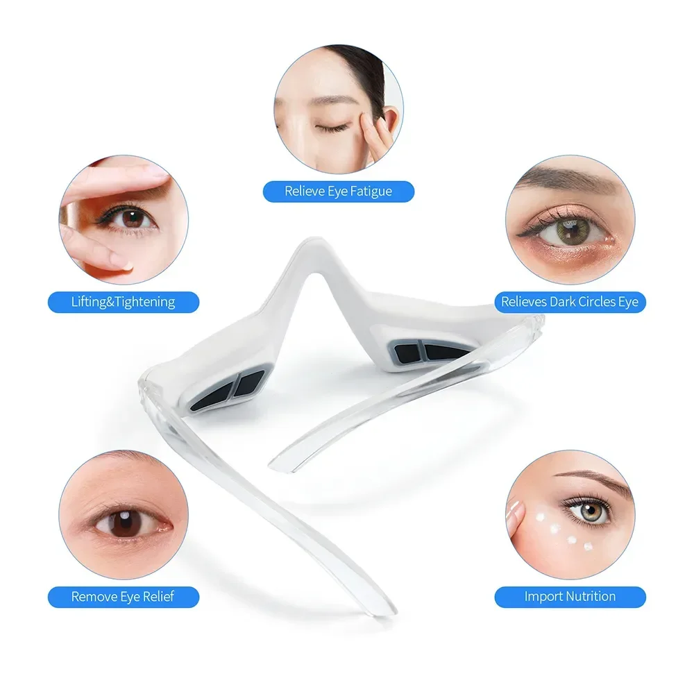 EMS Eye Massager Red Light Therapy Anti-Aging Eye Massager Hot Compress Eyes Fatigue Relief Relaxation Relieve Dark Circles