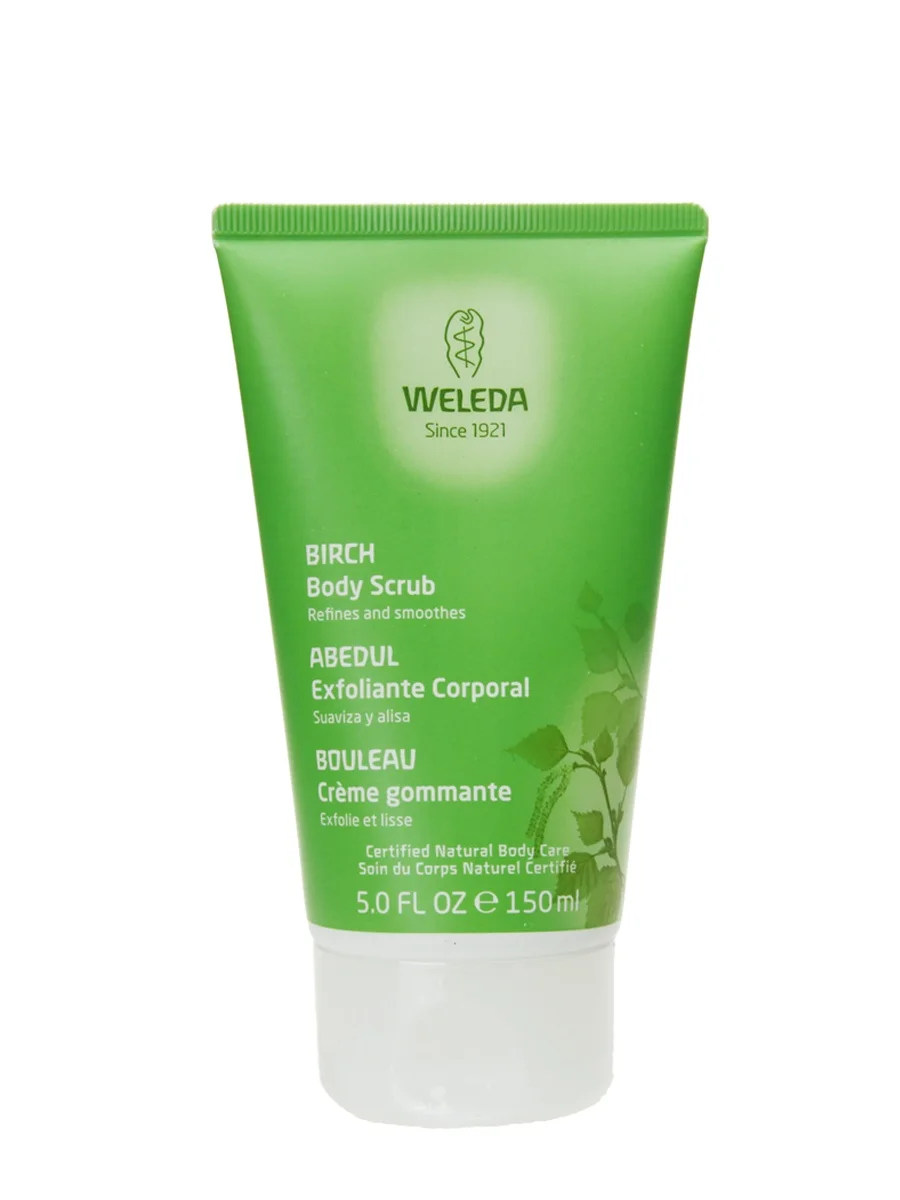 150 ml birch body scrub Weleda-birch body scrub softens, smoothes and returns elasticity to the skin