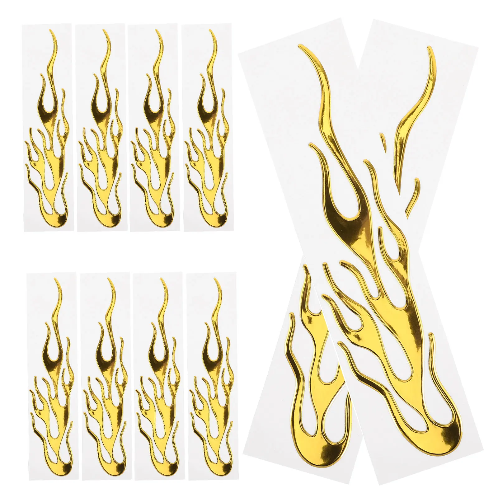 

10Pcs Flame Motorcycle Stickers PVC Waterproof Decals Decorative Vehicle Flame Decal for Cars Electric Bikes Motorbike