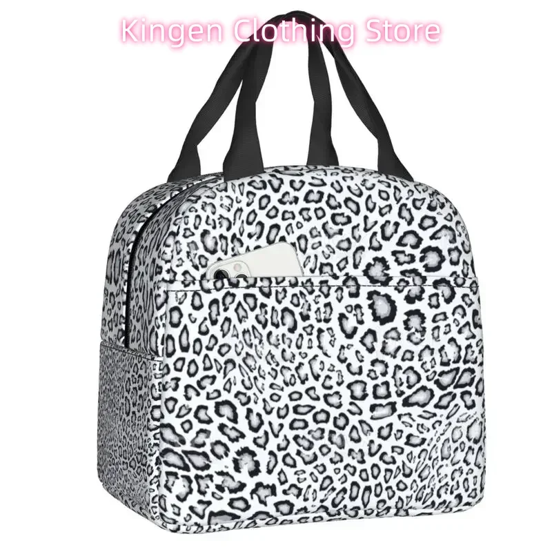 Leopard Cheetah Skin Thermal Insulated Lunch Bag Women Camouflage Resuable Lunch Tote for School Storage Food Box