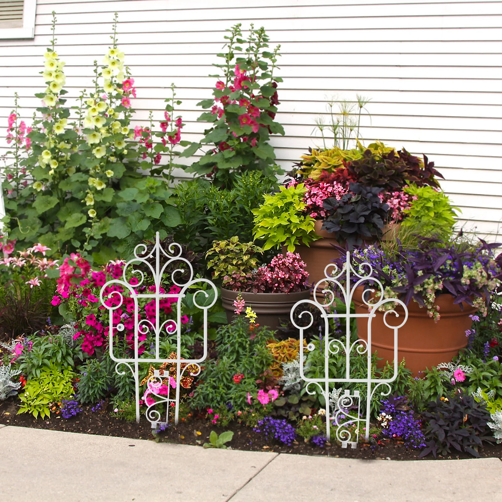 

2Pcs Garden Edging Decorative Fencing Plastic Fence Panels for Flower Beds Patios Balconies Rustic Design Long Lasting Beauty