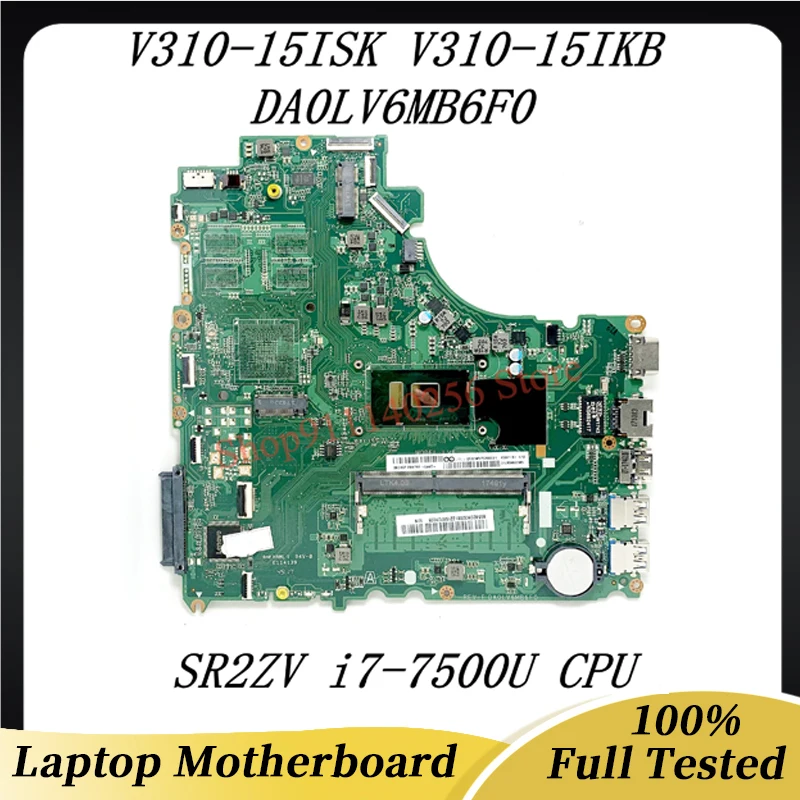 DA0LV6MB6F0 اللوحة لينوفو V310-15ISK V310-15IKB V510-15IKB اللوحة المحمول مع SR2ZV i7-7500U CPU 100% كامل اختبار موافق