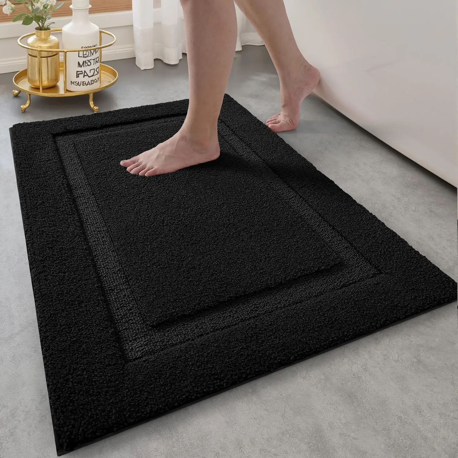 

Ultra Soft Bathroom Rugs Non Slip with Rubber Backing, Absorbent Washable Bath Mat Quick Dry, Upgraded Premium Microfib