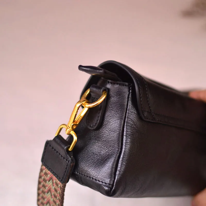 AETOO  Vintage Kun bag classic cowhide women's bag autumn new single shoulder commuter crossbody bag leather women's bag cover b image 4