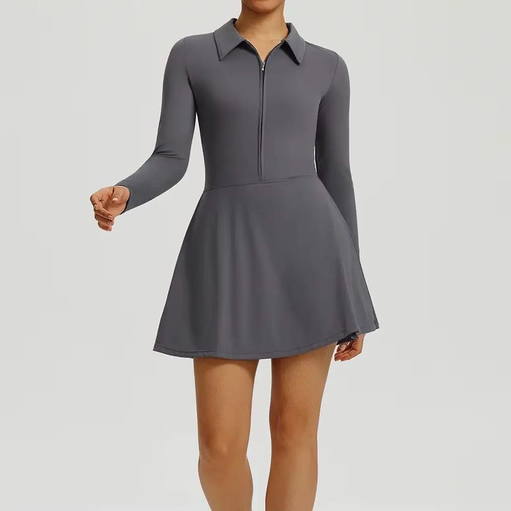 

New Women Workout Long Sleeved One-piece Suit Women Sports Jumpsuit Zippers Yoga Outdoor Recreation Sport Rompers Sportswear