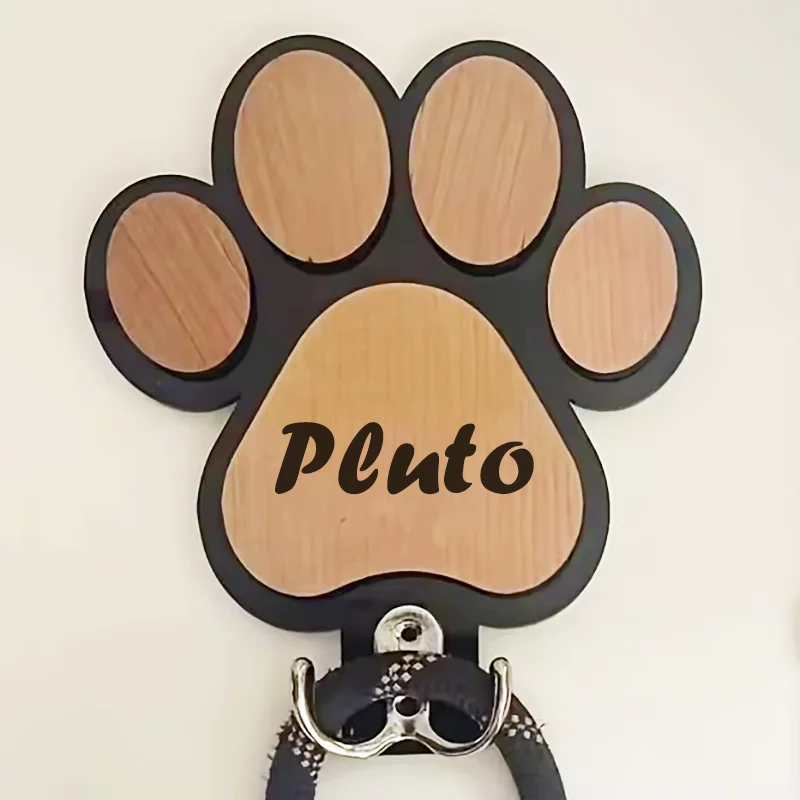 Maßgefertigter Holz-Hundeleinenhalter mit Pfotenabdruck Wandhaken Krallen-Design Mantel- & Halsbandhalter Einzigartiges Haustiergeschenk für Hundeliebhaber – Detail 4