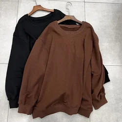 Early Autumn Niche Design Long-sleeved Wide-fit Loose Distressed Sweatshirt for Couples