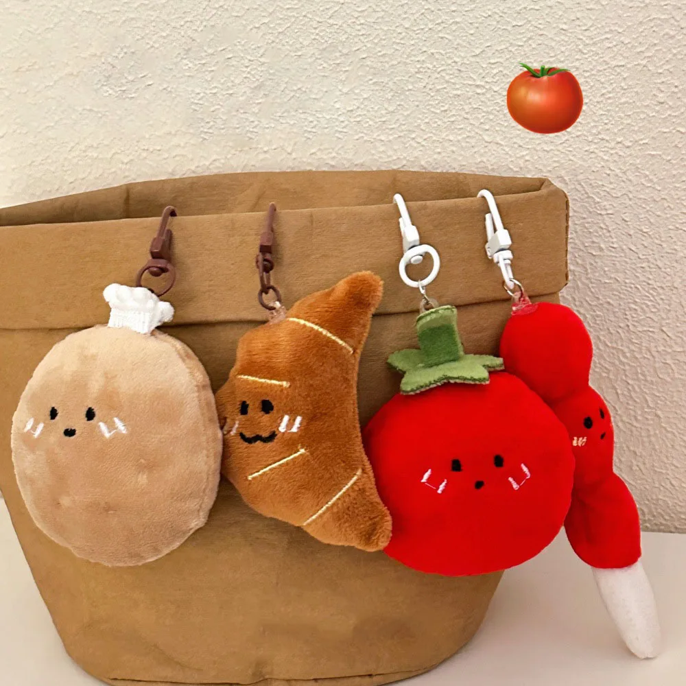 Nuevo Colgante de muñeco de pan vegetal de dibujos animados para niñas, colgante de muñeco de peluche