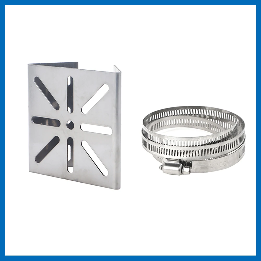1 Set For Outdoor Pole Monitoring Bracket Univsesial Adapter Plate 100/200mm Long Hoop With Stainless Steel Camera Mount Panel