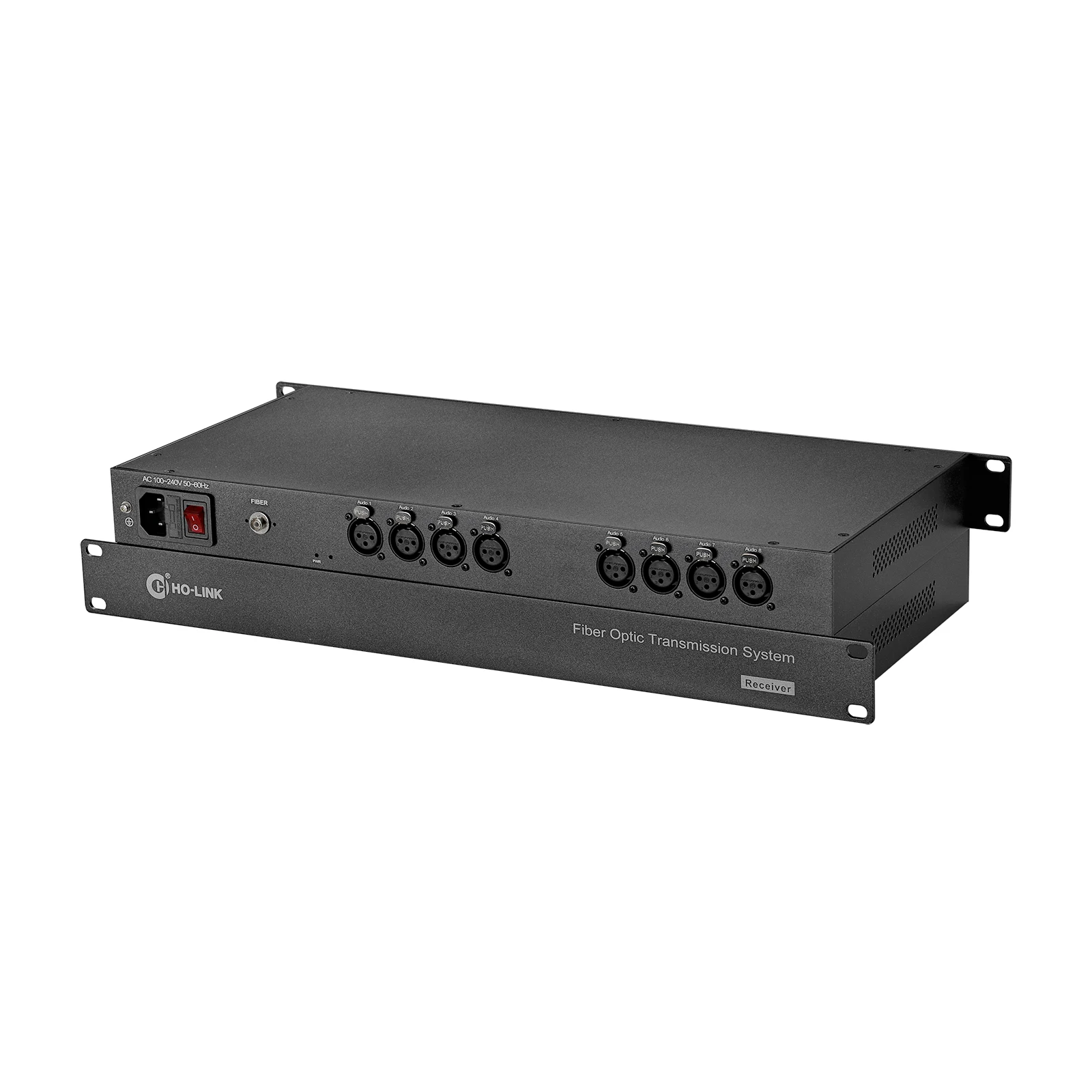 Ho-link HL-8XA XLR Audio Fiber Optic Transceiver 1-32CH 24-Bit 96-128kHz for Broadcasting & TV Industry
