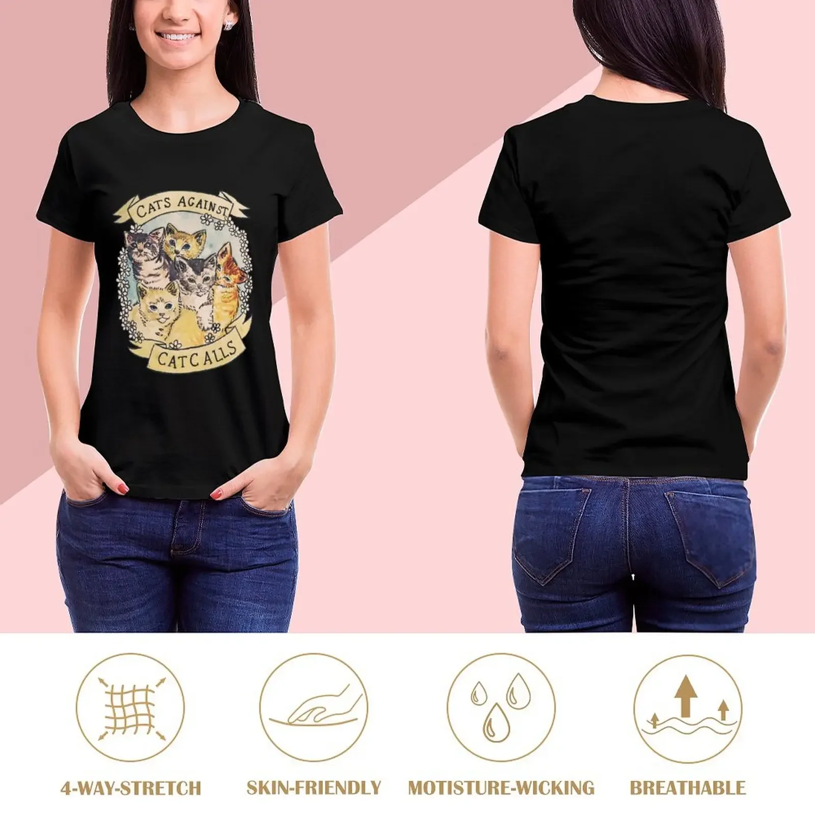 Cats Against Cat Calls ORIGINAL (SEE V2 IN MY SHOP) T-Shirt summer tops plain animal print vintage clothes for woman