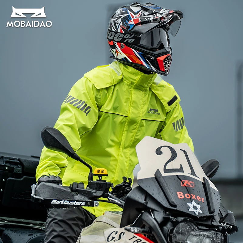 بدلة مطر خفيفة الوزن ومقاومة ل - مراجعة Motorcycle Rain Suit 2 Piece وسعره