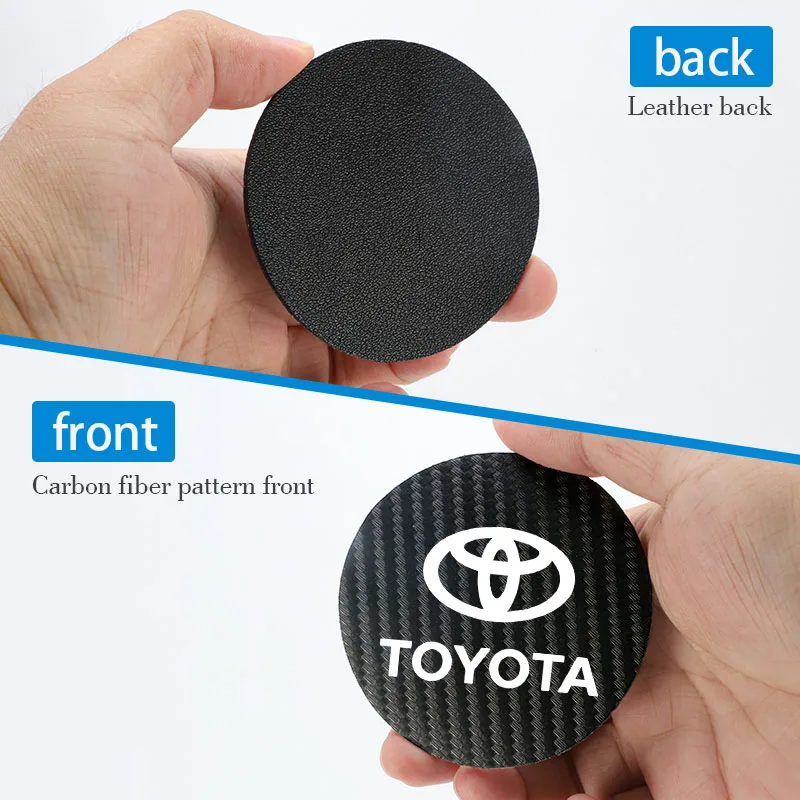 2 قطعة كوستر جلدية مكافحة الضوضاء وسادة للكوب الماء وسادة لتويوتا كراون GR كورولا يارس Aygo بريوس كامري أوريس أفينسيس 4 عداء #4